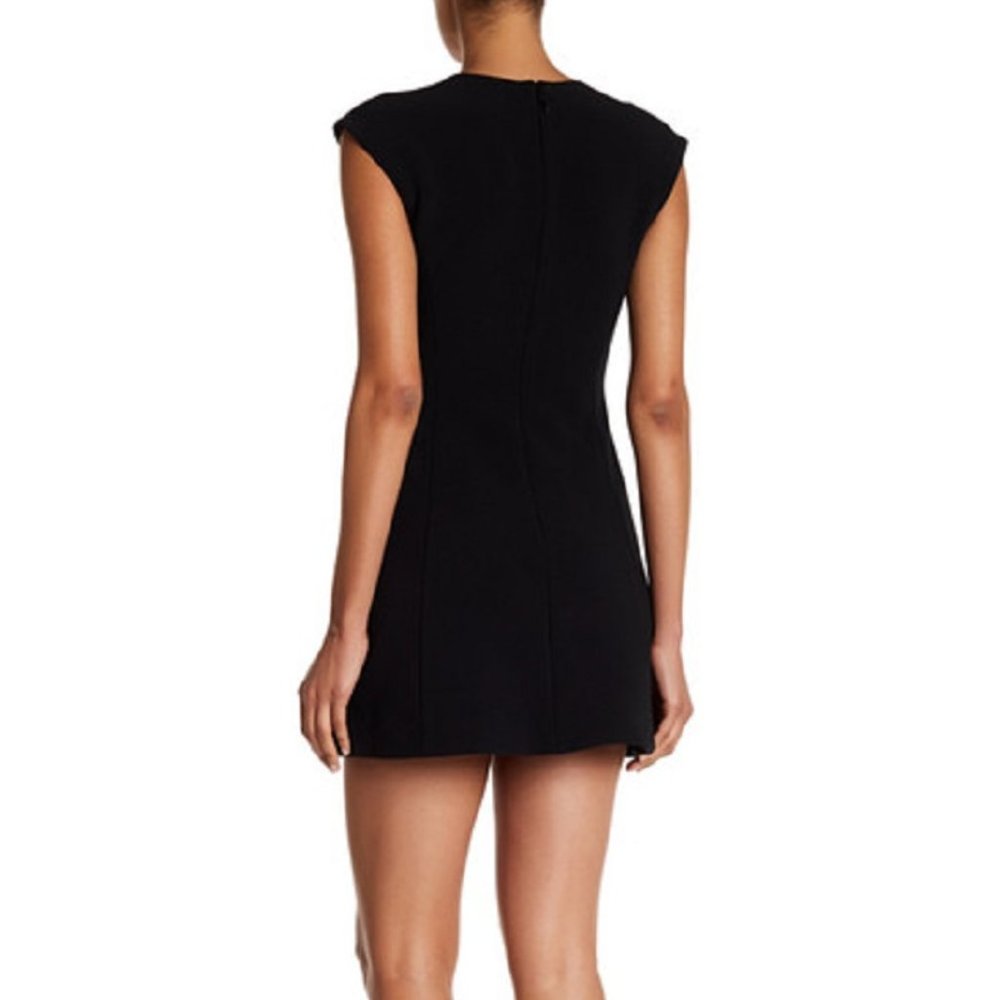 Halston Heritage Cut-out Bonded Crepe Dress in Black Sz 12 NWT - Picture 2 of 15